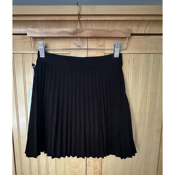 ARITZIA Sunday Best ☆ Olive Micro Pleated Skirt Black Size 00 NWT Preppy Tennis - Picture 8 of 8